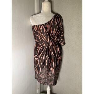 Collective Concepts Pink/Brown Dress S Boho Coconut Girl Prints Mobwife Casual